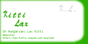 kitti lax business card